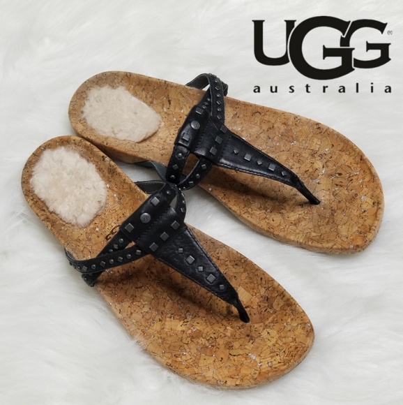 UGG Shoes - UGG Black Deitra Studded Sandals